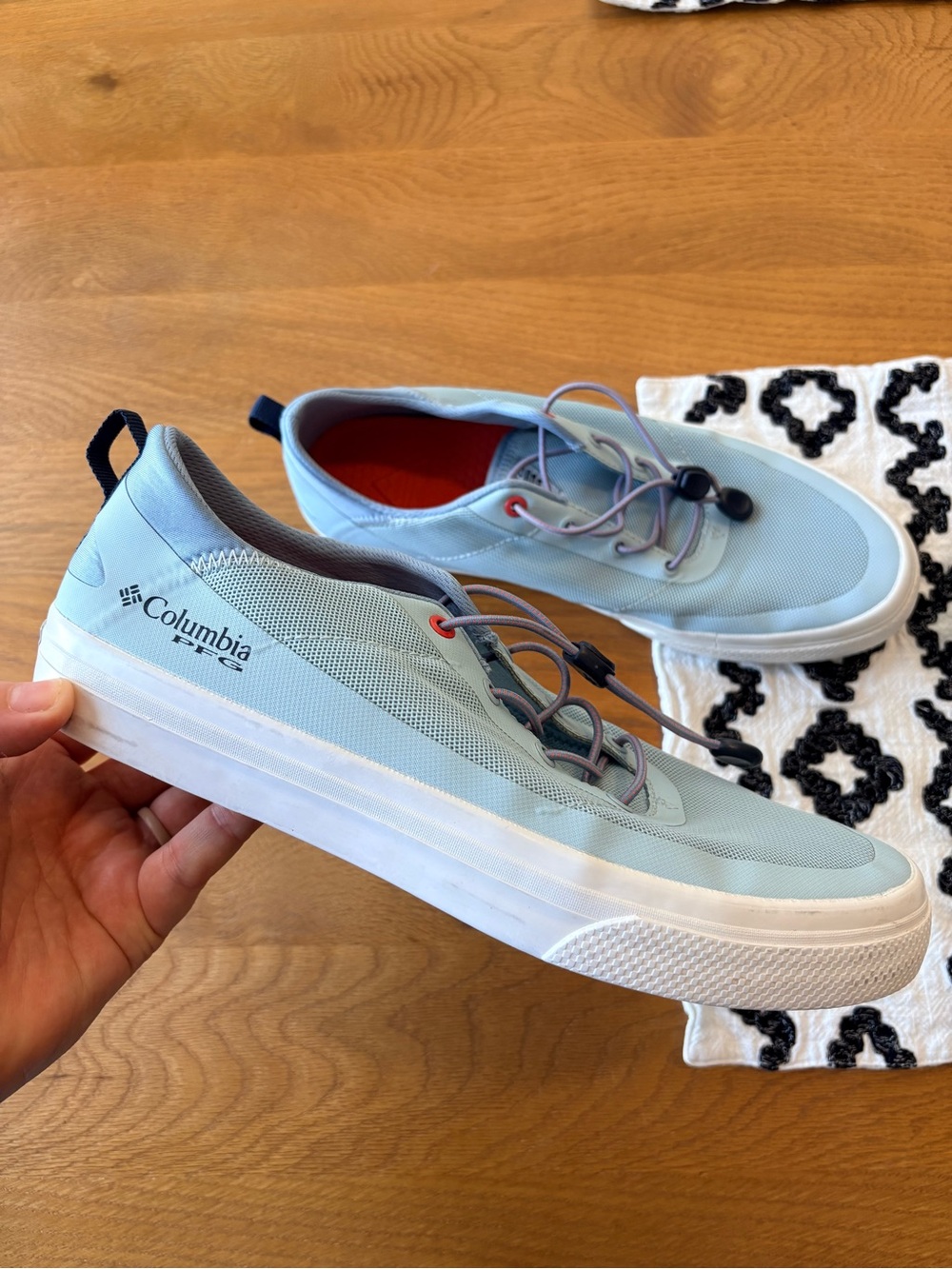 Columbia PFG Light Blue Bonehead boat shoes womens size 10